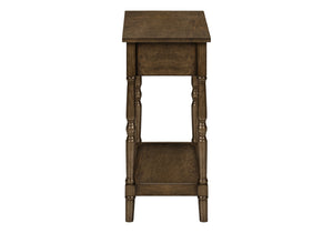English Elm Accent Table, Two-Tiered Design With Storage Drawer - Traditional Brown Veneer For Stylish Spaces B2710P219466