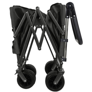 English Elm 3-in-1 Folding Wagon with Canopy Bench Seat 500lb All Terrain Heavy Duty Cart Gray W2932P354212
