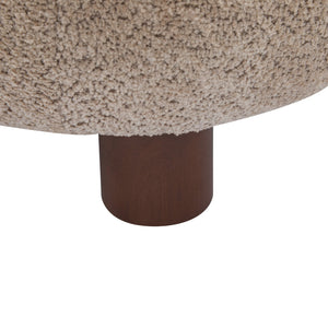 English Elm Christopher Knight Home® - Modern Boucle Accent Chair with Plush Rounded Silhouette, Solid Wood Frame, Cozy Reading Seat Light Brown,Walnut 29 L x 28.5 W x 21.85 H N776P278240B