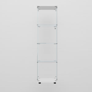 English Elm Tempered Glass Display Cabinet - Modern White Wine & Storage Cabinet With Led Light & Adjustable Feet W3155P268118-GIGA