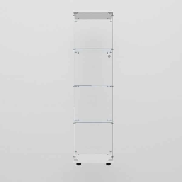 English Elm Tempered Glass Display Cabinet - Modern White Wine & Storage Cabinet With Led Light & Adjustable Feet W3155P268118-GIGA