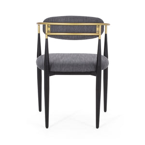 English Elm Christopher Knight Home® - Dining Chair Set Of 2 - Modern Charcoal Upholstered Chairs With Gold Accents For Chic Dining Spaces N771P249346C