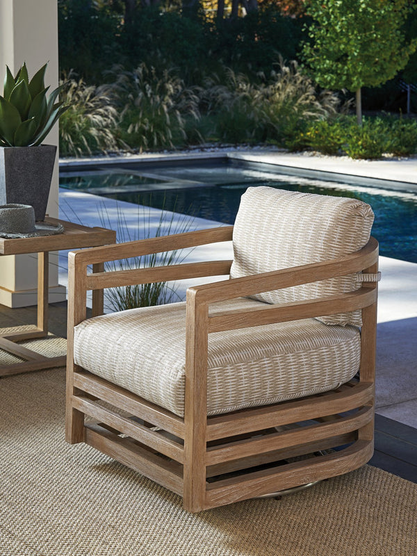 Lexington Tommy Bahama Outdoor 3450-10sw-40 Swivel Lounge Chair - Casual Contemporary Design In Sustainable Teak For Ultimate Comfort  Wood 3450-10sw-40