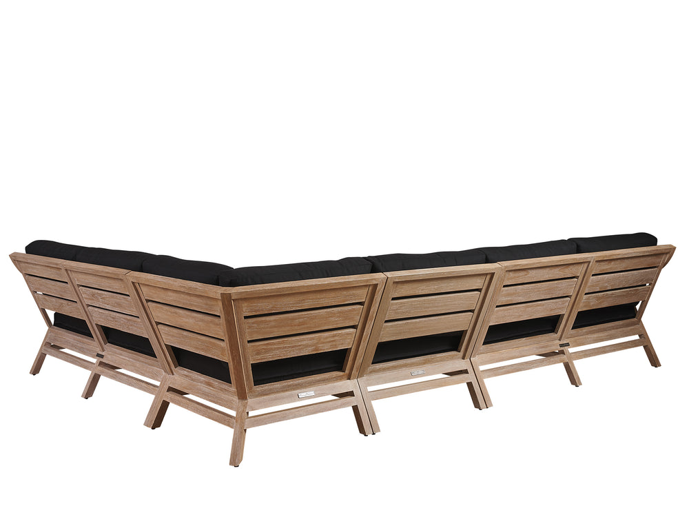 Lexington Tommy Bahama Outdoor 3450-50s-40 Stillwater Cove Sectional - Casual Contemporary Design In Sustainable Teak For Outdoor Comfort  Wood 3450-50s-40