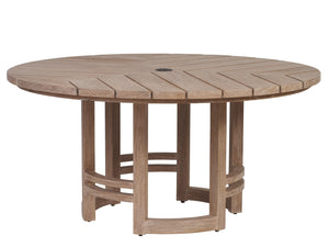 Lexington Tommy Bahama Outdoor 3450-870c Stillwater Cove Round Dining Table - Elegant Teak Design For Stunning Outdoor Spaces Taupe Wood 3450-870c