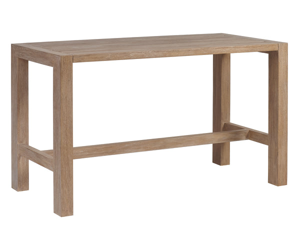 Lexington Tommy Bahama Outdoor 3450-873 Stillwater Cove High/Low Bistro Table - Elegant Teak Design For Outdoor Comfort & Style Taupe Wood 3450-873