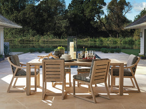 Lexington Tommy Bahama Outdoor 3450-877 Elegant Rectangular Dining Table - Stillwater Cove Collection For Luxurious Outdoor Living Taupe Wood 3450-877