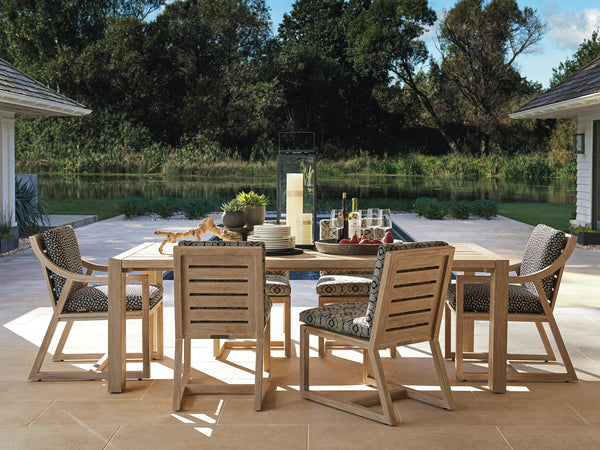 Lexington Tommy Bahama Outdoor 3450-877 Elegant Rectangular Dining Table - Stillwater Cove Collection For Luxurious Outdoor Living Taupe Wood 3450-877