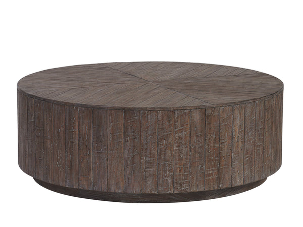 Lexington Tommy Bahama Outdoor 3450-943 Stillwater Cove Round Cocktail Table - Elegant Teak Design For Timeless Outdoor Style Taupe Wood 3450-943