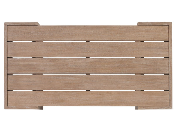 Lexington Tommy Bahama Outdoor 3450-947 Stillwater Cove Rectangular Cocktail Table - Elegant Teak Design For Modern Outdoor Living Taupe Wood 3450-947