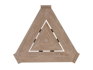 Lexington Tommy Bahama Outdoor 3450-951 Elegant Triangular End Table For Outdoor Spaces - Sustainable Teak With Modern Style Taupe Wood 3450-951
