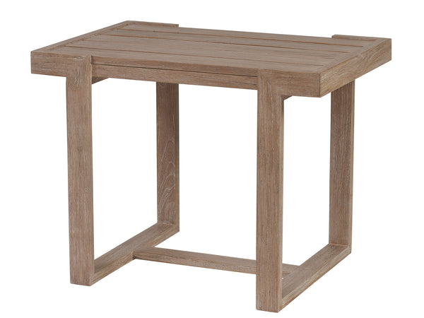 Lexington Tommy Bahama Outdoor 3450-955 Stillwater Cove Rectangular End Table - Elegant Teak Design For Outdoor Living Spaces Taupe Wood 3450-955