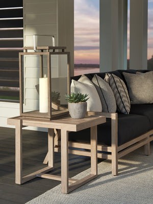 Lexington Tommy Bahama Outdoor 3450-955 Stillwater Cove Rectangular End Table - Elegant Teak Design For Outdoor Living Spaces Taupe Wood 3450-955