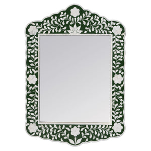 Butler Specialty Company Vivienne Bone Inlay Vertical Accent Wall Mirror – Timeless Elegance Awaits! Green Mdf,Mirror,Bone,Resin 3451491-butler