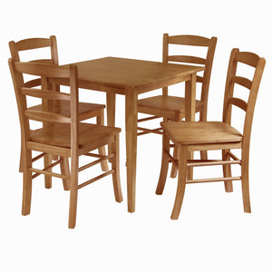 Winsome Wood Groveland 5-piece Dining Set With Light Oak Finish - Stylish Table & Ladder-back Chairs For Small Spaces Light Oak Solid Wood 34530-winsome-wood