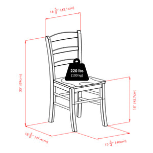 Winsome Wood Groveland 5-piece Dining Set With Light Oak Finish - Stylish Table & Ladder-back Chairs For Small Spaces Light Oak Solid Wood 34530-winsome-wood