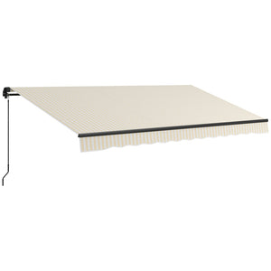 English Elm Outsunny 13' X 10' Retractable Awning - Uv-Resistant Sunshade With Crank, Durable Aluminum Frame & Easy Install W2225P200515-GIGA