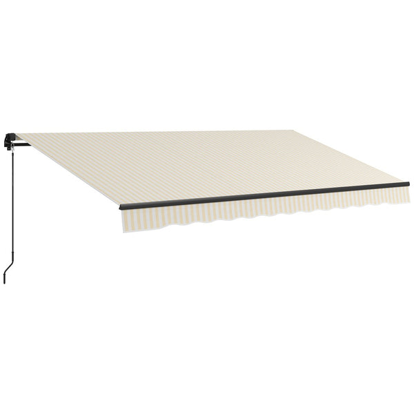 English Elm Outsunny 13' X 10' Retractable Awning - Uv-Resistant Sunshade With Crank, Durable Aluminum Frame & Easy Install W2225P200515-GIGA