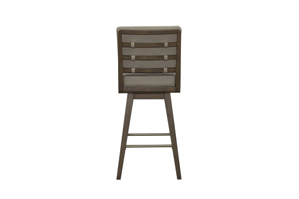 English Elm Latte Swivel Counterstool Set Wood Frame Auto-return Seat for Kitchen Islands Light Brown B2699P469527