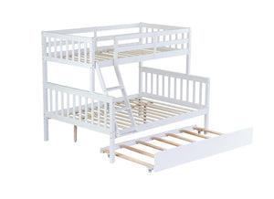 English Elm Twin Over Full Bunk Bed With Trundle - Stylish, Safe, And Convertible Rubberwood Design For Kids W504S00187-GIGA