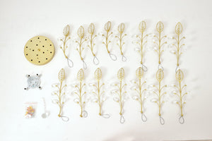 English Elm 15-light Gold Farmhouse Chandelier Seeded Glass Shades for Dining Room or Island W5008P466522