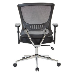 OSP Home Furnishings Mesh Task Chair with Lumbar Support Breathable Seat and Ergonomic Arms for Home Office EM91027C-3