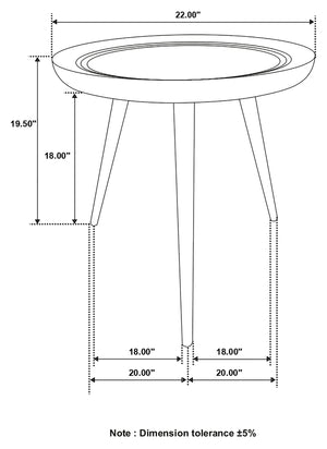 English Elm Zoe Natural Mango Wood Round End Table with Black Tripod Iron Base, 22" Stylish Accent Piece B062P344932