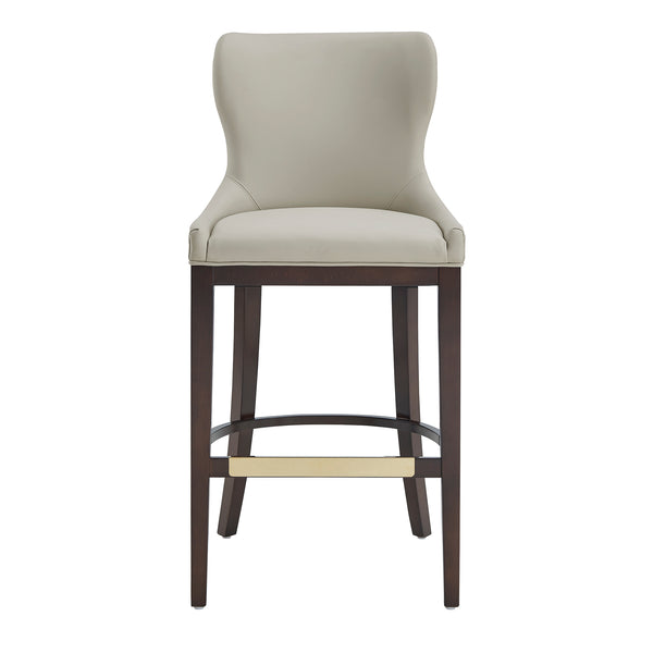English Elm Blair Stone Gray Leatherette Barstool With Beech Wood Legs - Elegant Comfort For Any Space B365P398063