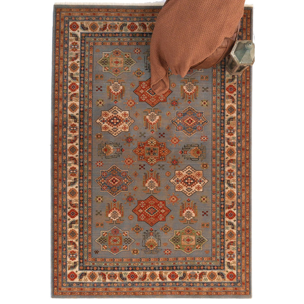 Capel Rugs Lineage-medallion Timeless New Zealand Wool Rug – Elegant Design Inspired By Traditional Artistry Steel Blue, Terra Cotta 100% Wool 3458rs03110411440