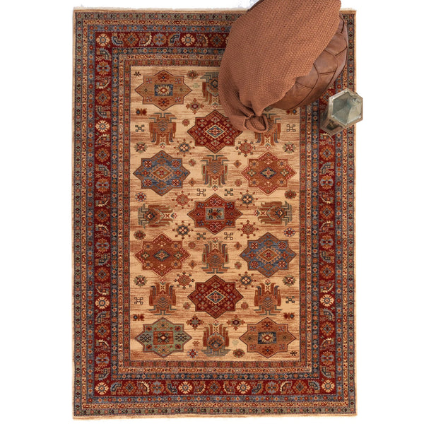 Capel Rugs Lineage-medallion Timeless New Zealand Wool Rug – Elegant Design Inspired By Traditional Artistry Sand, Blue 100% Wool 3458rs06070910750