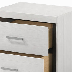 English Elm Modern White Nightstand with 2 Drawers and Metal Legs — Stylish Storage, 22"W x 16"D x 23"H, One Piece B011P316891
