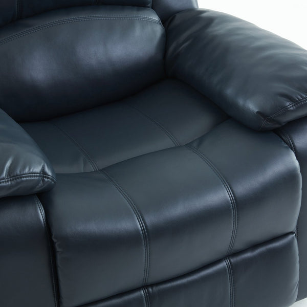 English Elm Charlotte Midnight Blue Leather Gel Glider Recliner - Elegant Comfort For Living Spaces & Relaxation B050P322571