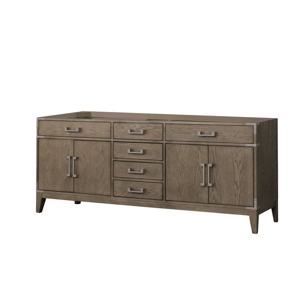 English Elm Grey Oak Double Bath Vanity - Spacious 80" W X 22" D With Soft-Close Drawers & Ample Storage Space B2731P259930