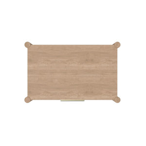 Alpine Furniture Sinclair Nightstand With Soft-Close Drawers, English Dovetail Strength & Gold Accents For Coastal Charm Natural 3458NAT-02