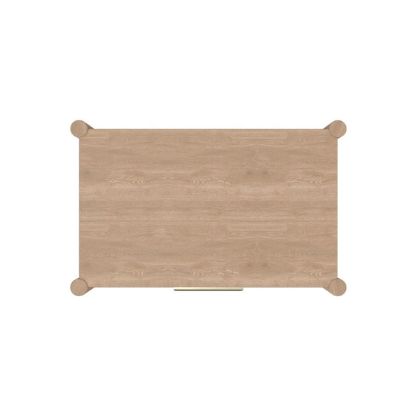 Alpine Furniture Sinclair Nightstand With Soft-Close Drawers, English Dovetail Strength & Gold Accents For Coastal Charm Natural 3458NAT-02