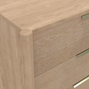 Alpine Furniture Sinclair Dresser With Six Drawers, Gold-Finish Handles, Soft-Close Glides And Fully Assembled Craftsmanship Natural 3458NAT-03