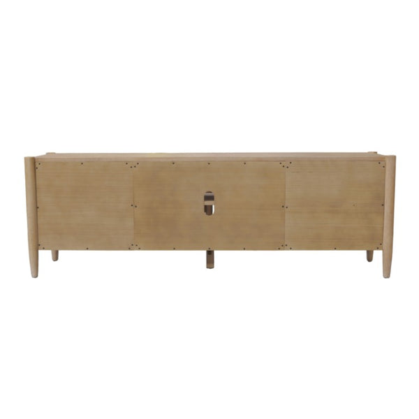 Alpine Furniture Sinclair Mid-Century Tv Console With Soft-Close Cabinets, Adjustable Shelf & Cable Management Natural 3458NAT-10