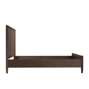 Alpine Furniture Sinclair Queen Panel Bedframe With Tall Paneled Headboard, Solid Rubberwood & Oak Veneer Craftsmanship Walnut 3458WAL-01Q