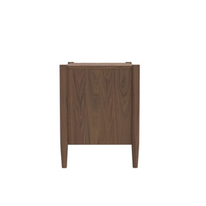 Alpine Furniture Sinclair Nightstand With Soft-Close Drawers, English Dovetail Strength & Gold Accents For Coastal Charm Walnut 3458WAL-02