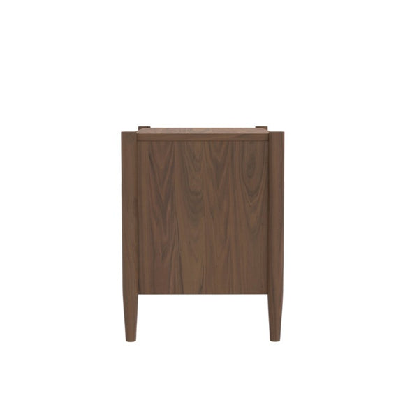 Alpine Furniture Sinclair Nightstand With Soft-Close Drawers, English Dovetail Strength & Gold Accents For Coastal Charm Walnut 3458WAL-02