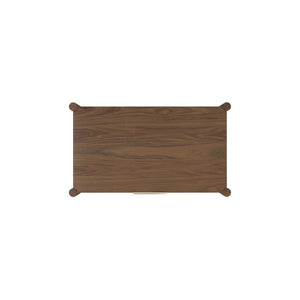 Alpine Furniture Sinclair Chest With Polished Gold Hardware — Coastal-Inspired Five-Drawer Dresser, Soft-Close Storage Walnut 3458WAL-05