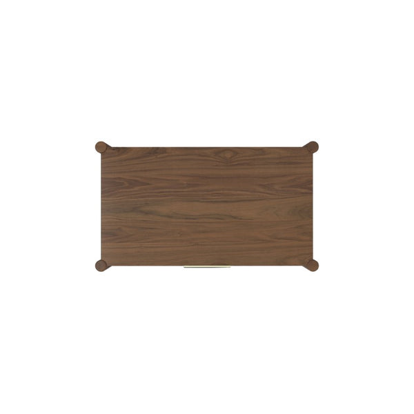 Alpine Furniture Sinclair Chest With Polished Gold Hardware — Coastal-Inspired Five-Drawer Dresser, Soft-Close Storage Walnut 3458WAL-05