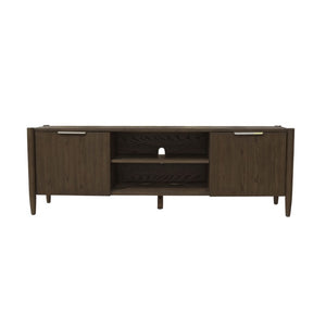 Alpine Furniture Sinclair Mid-Century Tv Console With Soft-Close Cabinets, Adjustable Shelf & Cable Management Walnut 3458WAL-10
