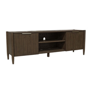 Alpine Furniture Sinclair Mid-Century Tv Console With Soft-Close Cabinets, Adjustable Shelf & Cable Management Walnut 3458WAL-10