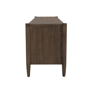 Alpine Furniture Sinclair Mid-Century Tv Console With Soft-Close Cabinets, Adjustable Shelf & Cable Management Walnut 3458WAL-10