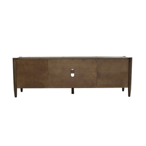 Alpine Furniture Sinclair Mid-Century Tv Console With Soft-Close Cabinets, Adjustable Shelf & Cable Management Walnut 3458WAL-10