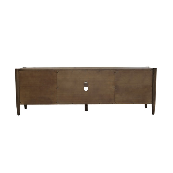 Alpine Furniture Sinclair Mid-Century Tv Console With Soft-Close Cabinets, Adjustable Shelf & Cable Management Walnut 3458WAL-10