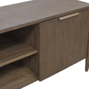 Alpine Furniture Sinclair Mid-Century Tv Console With Soft-Close Cabinets, Adjustable Shelf & Cable Management Walnut 3458WAL-10