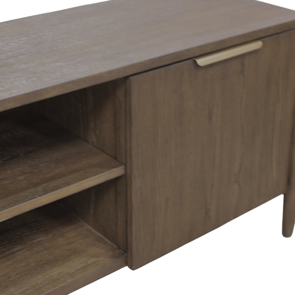Alpine Furniture Sinclair Mid-Century Tv Console With Soft-Close Cabinets, Adjustable Shelf & Cable Management Walnut 3458WAL-10