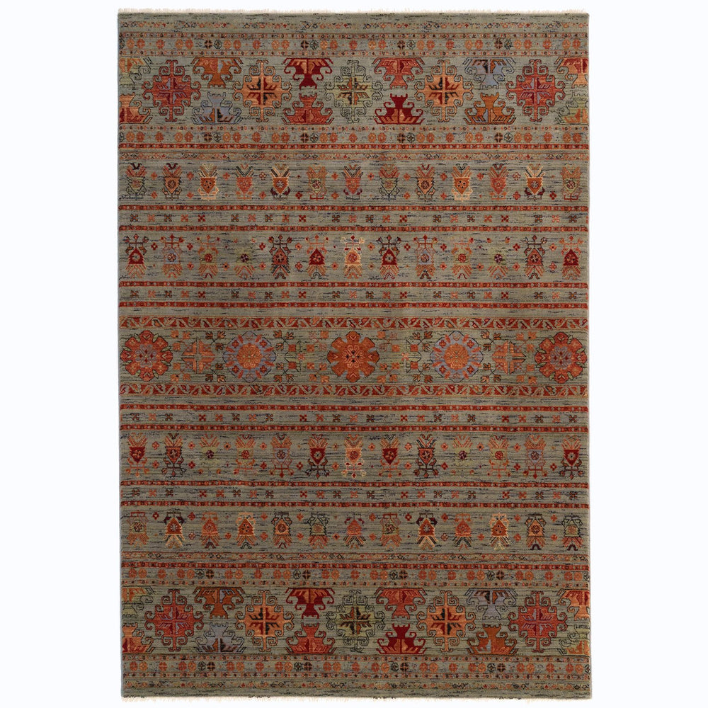Capel Rugs Lineage-kilim Timeless New Zealand Wool Rug - Traditional Design With Modern Machine-made Quality Cadet Blue, Terra Cotta 100% Wool 3459rs03110411400